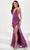 Panoply 14171 - Plunging Sequin Evening Gown Evening Dresses 0 / Violet