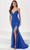 Panoply 14186 - Swirl Sequin Mermaid Evening Gown Evening Gown 0 / Royal