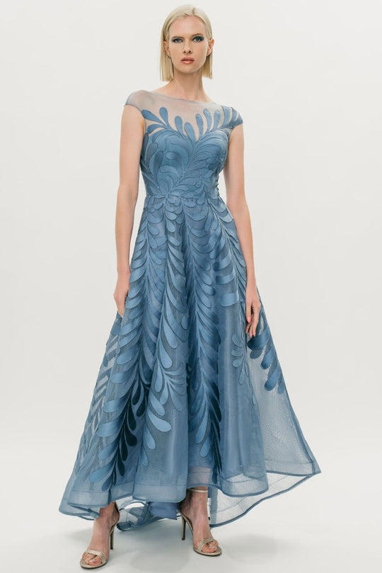 Park 108 M343 -  High-Low Floral Embroidered Gown