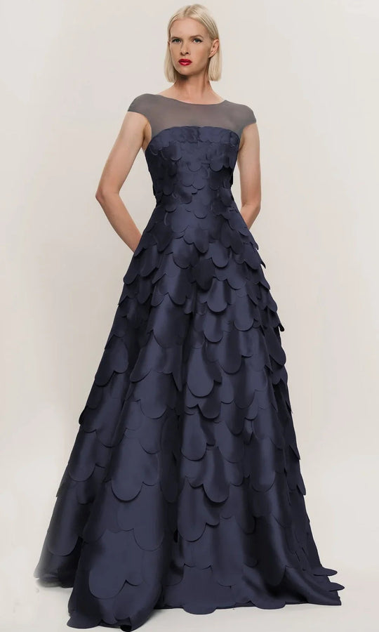 Park 108 M693 - Mikado Petal Texture Cap Sleeve Dress
