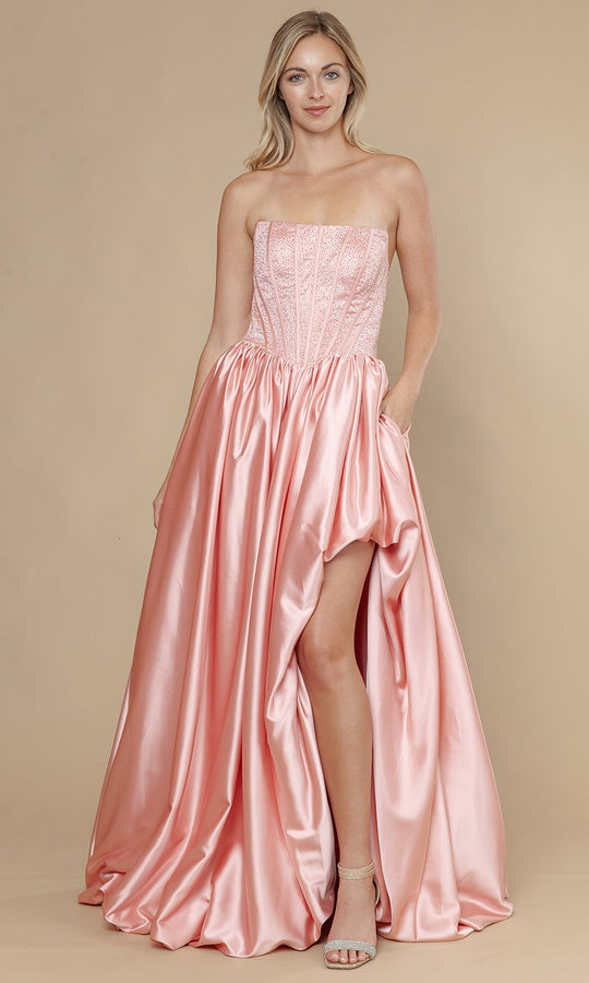 Poly USA 25156 - A-Line Bubble Skirt Strapless Gown