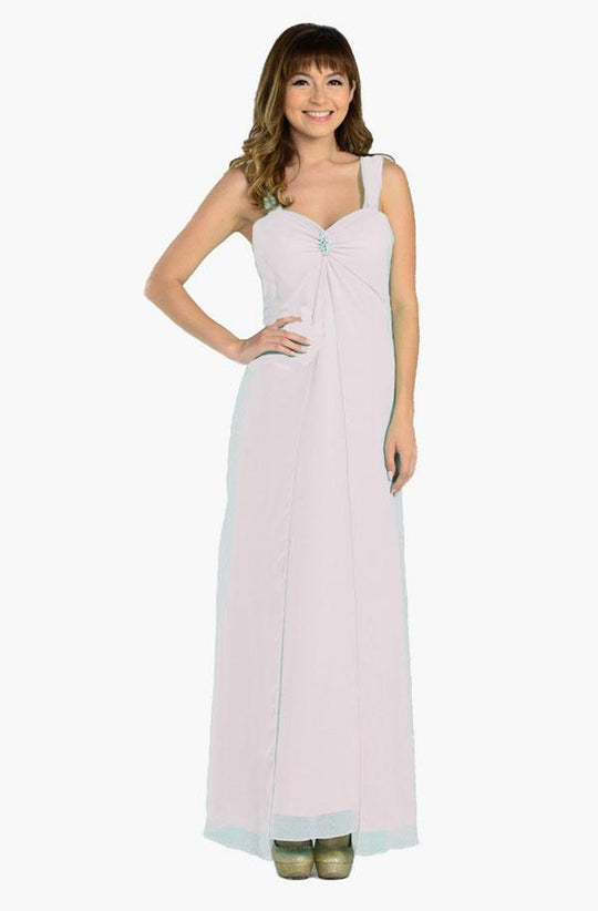 Poly USA - 7000 Sleeveless Sweetheart Chiffon Gown with Overlay