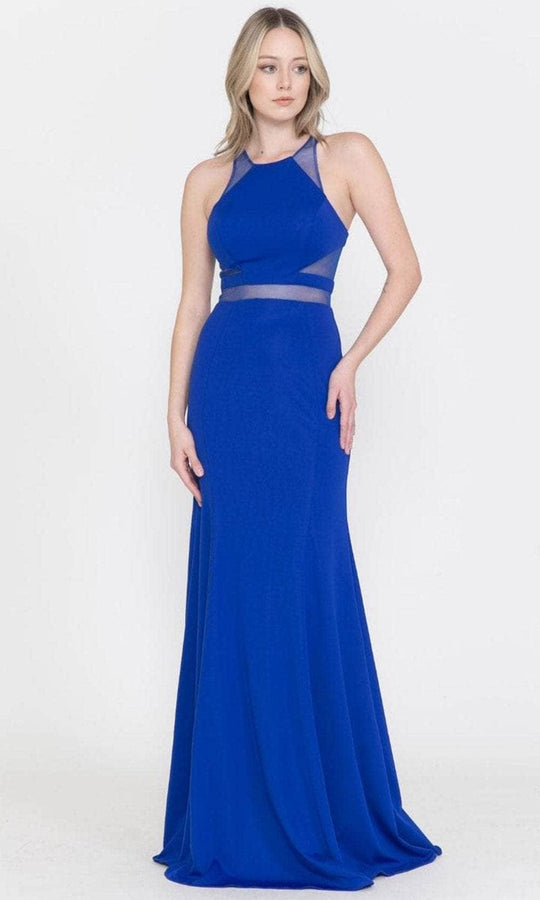 Poly USA 8054 - Sheer Cutouts Mermaid Dress