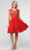 Poly USA 8094 - Embroidered Scoop Neck Cocktail Dress Prom Dresses XS / Red
