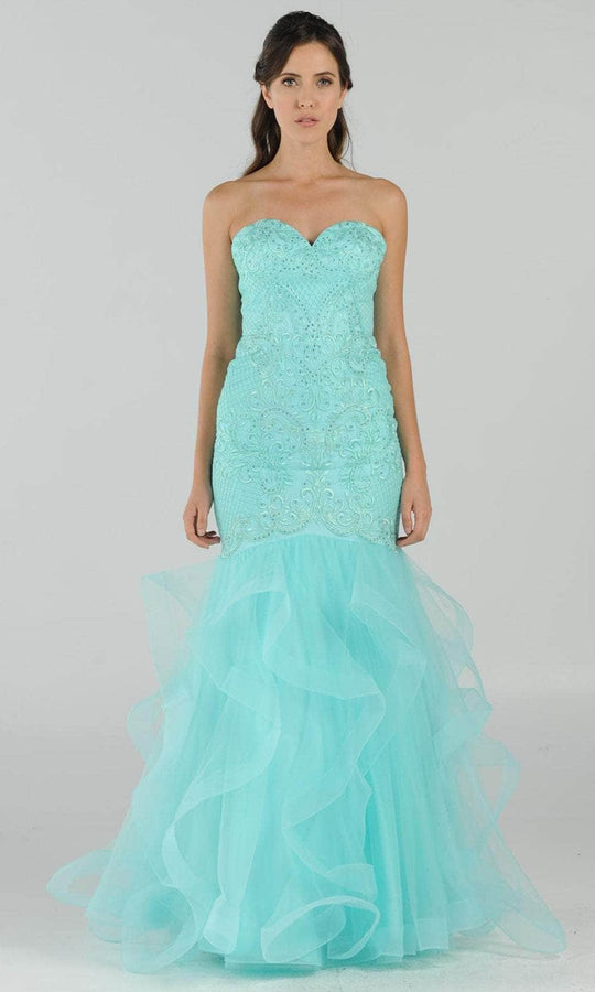 Poly USA 8198 - Sweetheart Tiered Mermaid Prom Dress