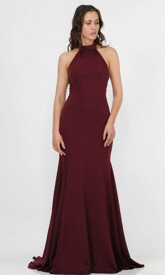 Poly USA 8252 - High Halter Open Back Prom Dress