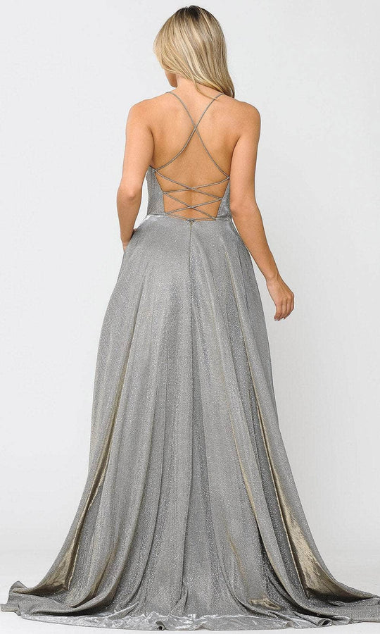 Poly USA 8574 - Sleeveless Iridescent A-Line Gown