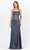 Poly USA 8666 - Iridescent Glittered Fitted Gown Evening Dresses S / Royal