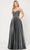Poly USA 8674 - Beaded A-Line Prom Dress Prom Dresses XS / Dark Silver