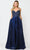 Poly USA 8674 - Beaded A-Line Prom Dress Prom Dresses XS / Navy