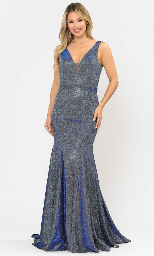 Poly USA 8704 - Sleeveless Deep V-neck Long Gown