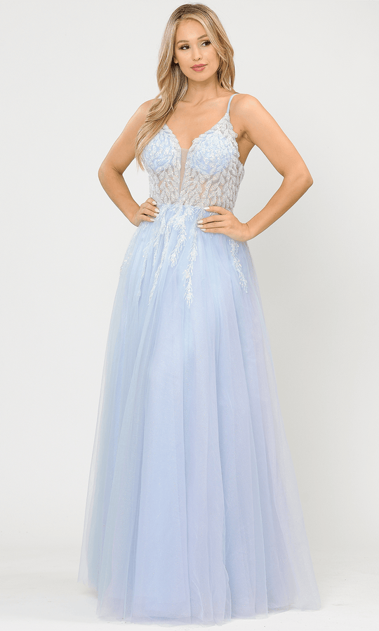 Poly USA 8718 - Enchanting Glittered A-line Gown
