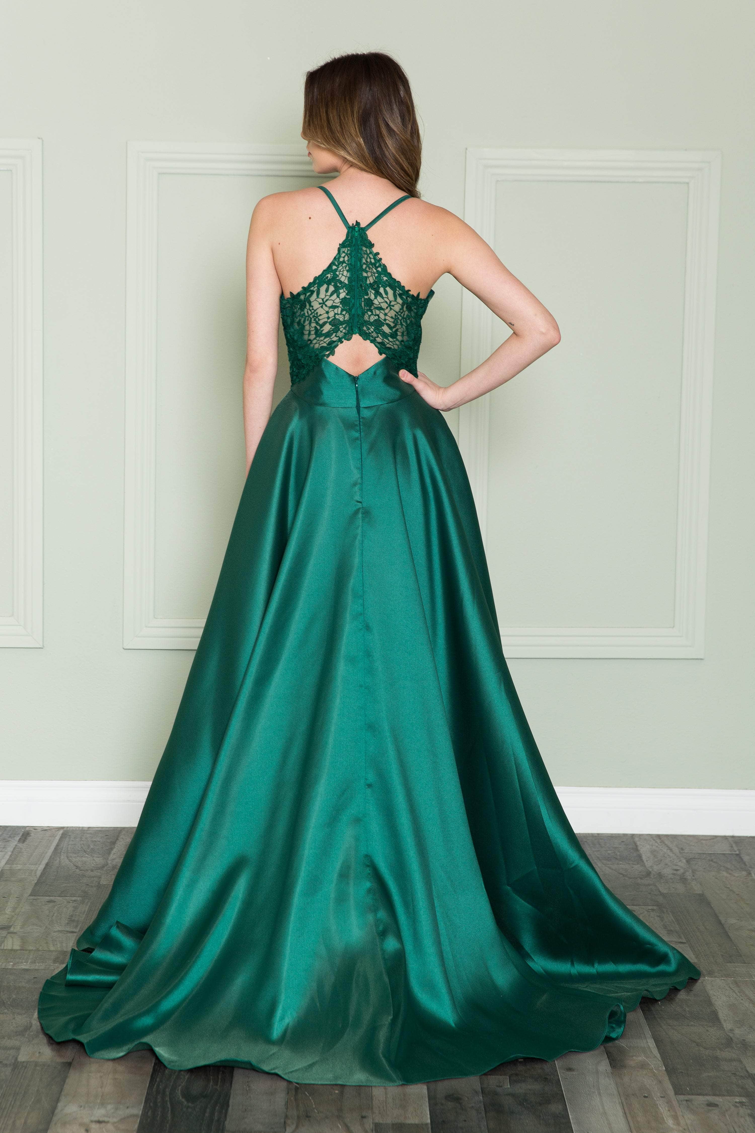 Lace Racer Poly USA 8762 - Lace Racerback Gown – Couture Candy