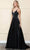 Poly USA 8888 - Illusion V Neck Gown Prom Dresses XS / Black