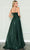 Poly USA 8888 - Illusion V Neck Gown Prom Dresses XS / Emerald