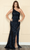 Poly USA 8984 - Sequin Velvet Gown Evening Dresses XS / Navy