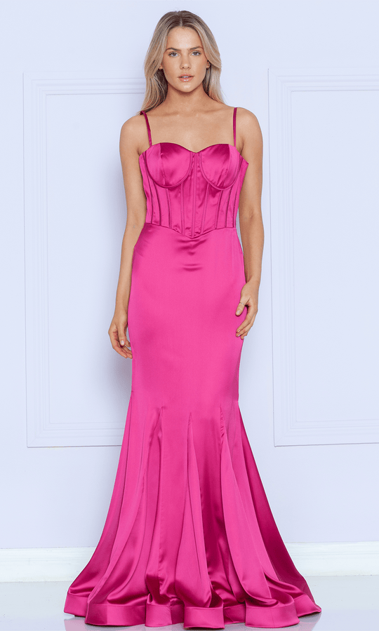 Poly USA 9008 - Sculpted Mermaid Satin Gown