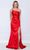 Poly USA 9030 - Charmeuse Gown with Slit Evening Dresses XS / Red