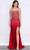 Poly USA 9140 - Irisdescent Rhinestone Embellished Long Dress Evening Dresses XS / Red