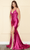 Poly USA 9142 - Rhinestone Adorned Mermaid Dress Evening Dresses XS / Fuchsia