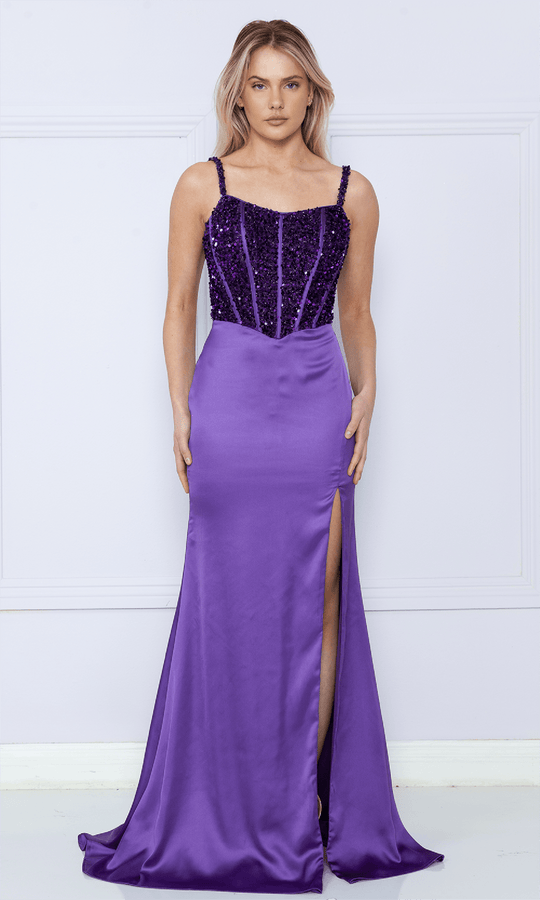 Poly USA 9176 - Jeweled Corset Bodice Evening Dress