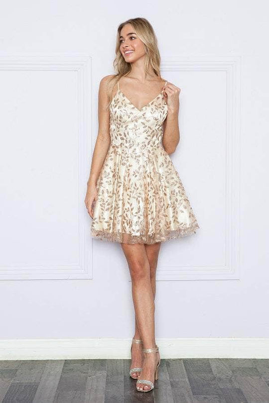 Poly USA 9194 - Glitter Sequin Cocktail Dress
