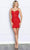 Poly USA 9206 - Embellished Corset Bodice Cocktail Dress Cocktail Dresses XS / Red