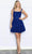 Poly USA 9214 - Sequin Velvet Fit and Flare Dress Homecoming Dresses XS / Royal
