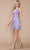 Poly USA 9236 - Lace-Up Back Sequin Embellished Cocktail Dress Cocktail Dresses XS / Lavender
