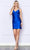 Poly USA 9242 - Ruched Detailed V-Neck Cocktail Dress Cocktail Dresses XS / Royal