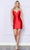Poly USA 9244 - Satin Corset Bodice Cocktail Dress Cocktail Dresses XS / Red