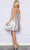 Poly USA 9248 - Sweetheart Neck Embroidered Cocktail Dress Cocktail Dresses XS / Silver