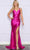 Poly USA 9252 - V-Neck Satin Prom Dress Prom Dresses XS / Magenta