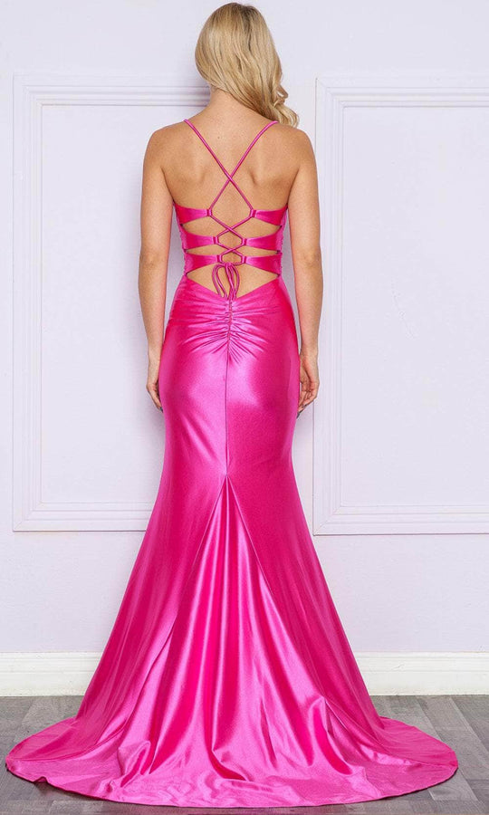 Poly USA 9256 - Satin Bandeau Back Prom Dress