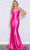 Poly USA 9256 - Satin Bandeau Back Prom Dress Prom Dresses XS / Hot Pink