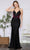 Poly USA 9274 - Rhinestone Studded Prom Dress Prom Dresses XS / Black/Hot Pink