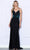 Poly USA 9274 - Rhinestone Studded Prom Dress Prom Dresses XS / Black/Turquoise