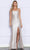 Poly USA 9288 - Sequined High Slit Prom Dress Prom Dresses XS / Gold/Champ