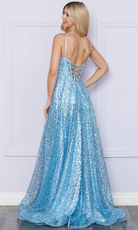 Poly USA 9290 - Sequined Scoop A-Line Prom Dress