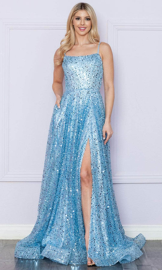 Poly USA 9290 - Sequined Scoop A-Line Prom Dress