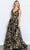 Poly USA 9298 - V-Neck Floral Prom Dress Prom Dresses