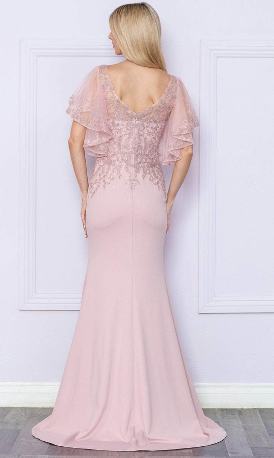 Poly USA 9318 - Flutter Sleeve Mermaid Gown