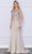 Poly USA 9320 - Short Sleeve Embroidered Prom Dress Mother of the Bride Dresses XS / Taupe