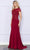 Poly USA 9320 - Short Sleeve Embroidered Prom Dress Mother of the Bride Dresses XL / Wine