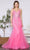 Poly USA 9374 - Appliqued See-through Corset Prom Dress Prom Dresses XS / Pink