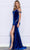 Poly USA 9378 - Cold Shoulder Beaded Trim Prom Dress Prom Dresses