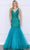Poly USA 9388 - Sleeveless Glitter Mermaid Prom Dress Prom Dresses XS / Teal