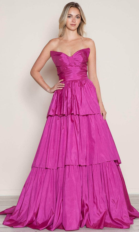 Poly USA 9694 - Bow Neckline Strapless Prom Dress