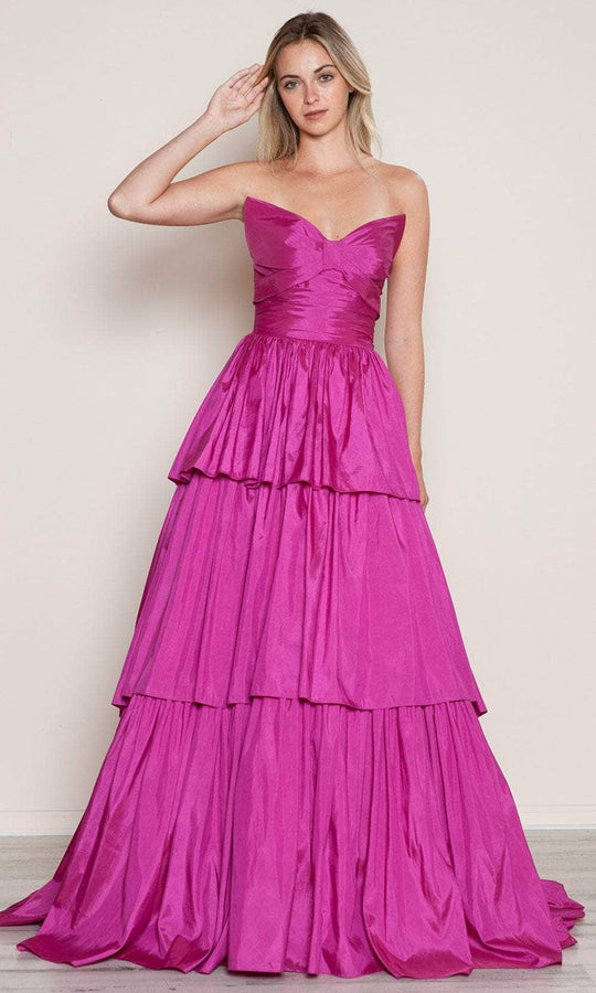 Poly USA 9694 - Bow Neckline Strapless Prom Dress