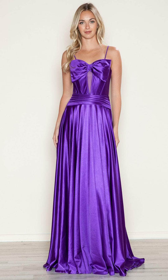Poly USA 9702 - Sweetheart Pleated Waist Prom Dress